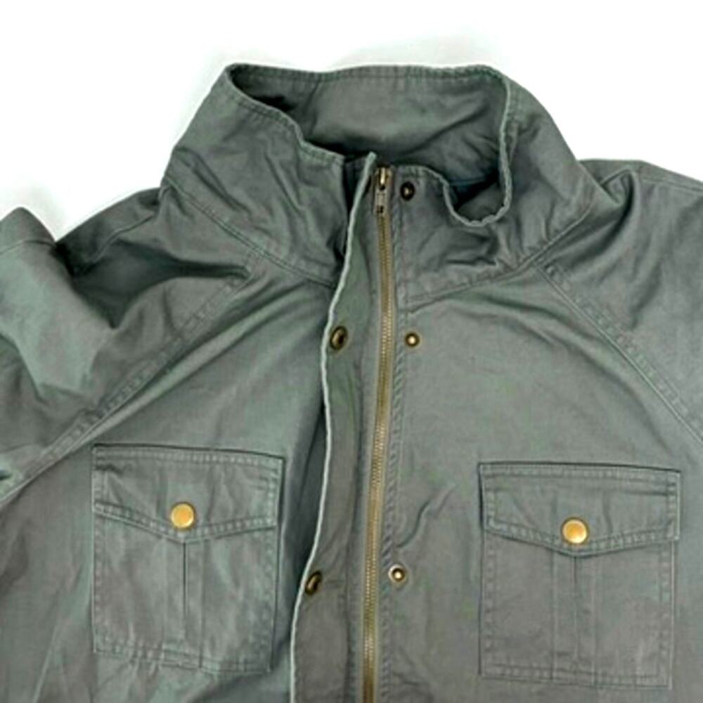 NWT Women's Olive Green Cotton Utility Jacket with Embroidered Roses - Plus 2X - Picture 2 of 10